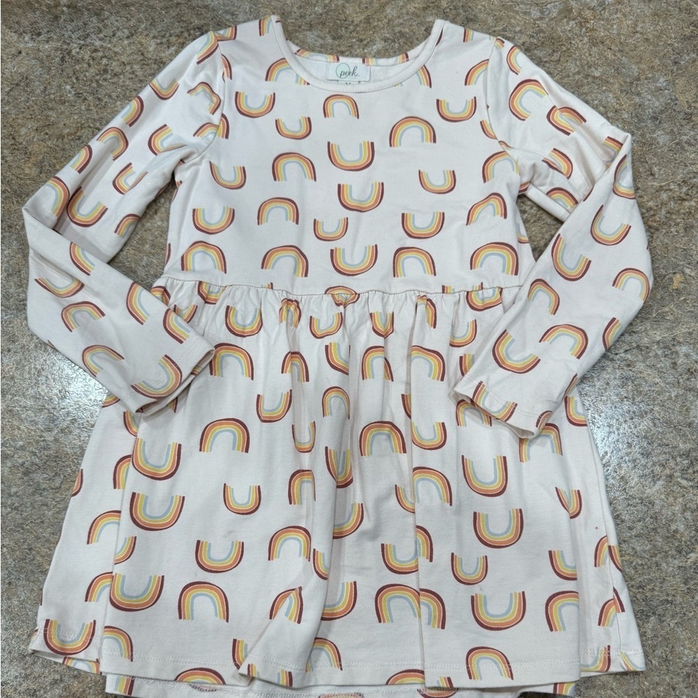 Peek Kids Long-Sleeve Rainbow Print Dress